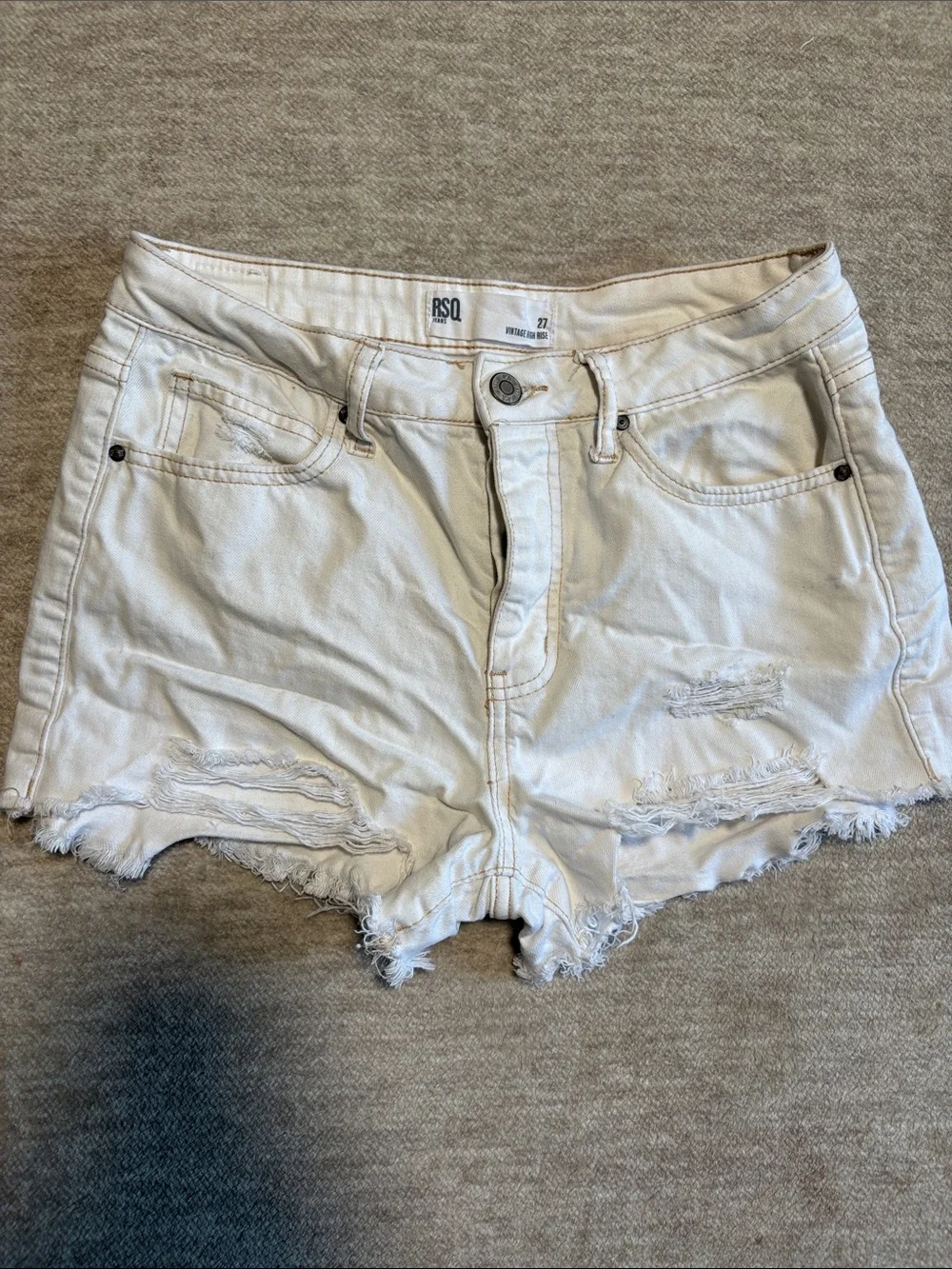 RSQ White Denim Cutoff Shorts